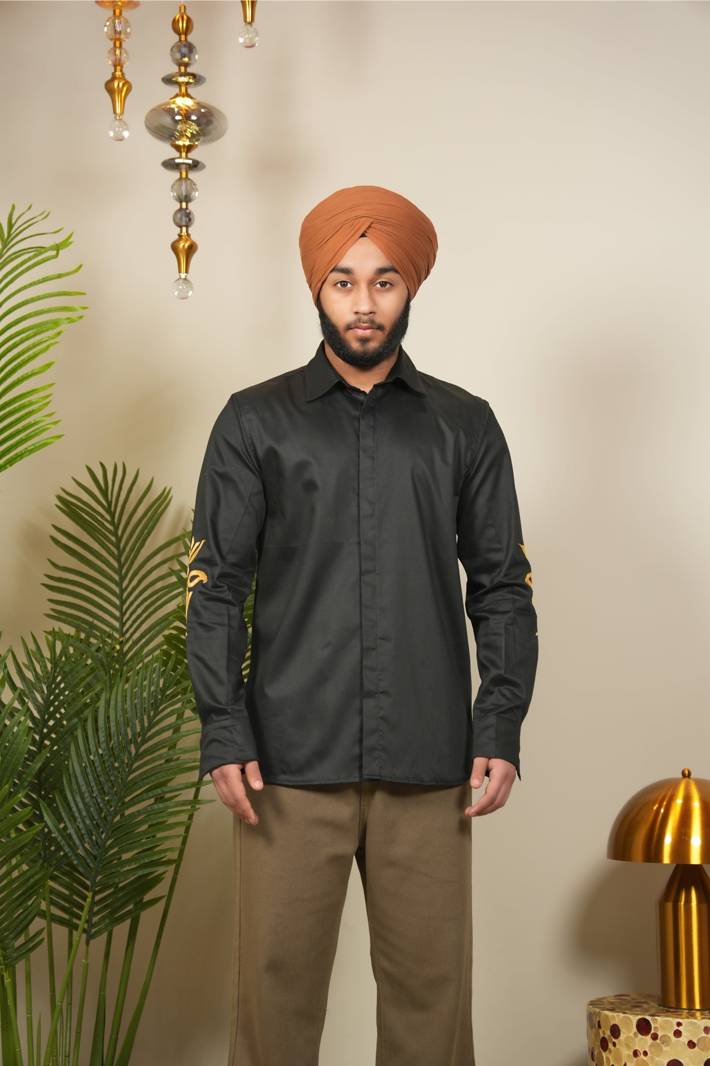 Kaala Shah Kaala Men's Black Phulkari Shirt