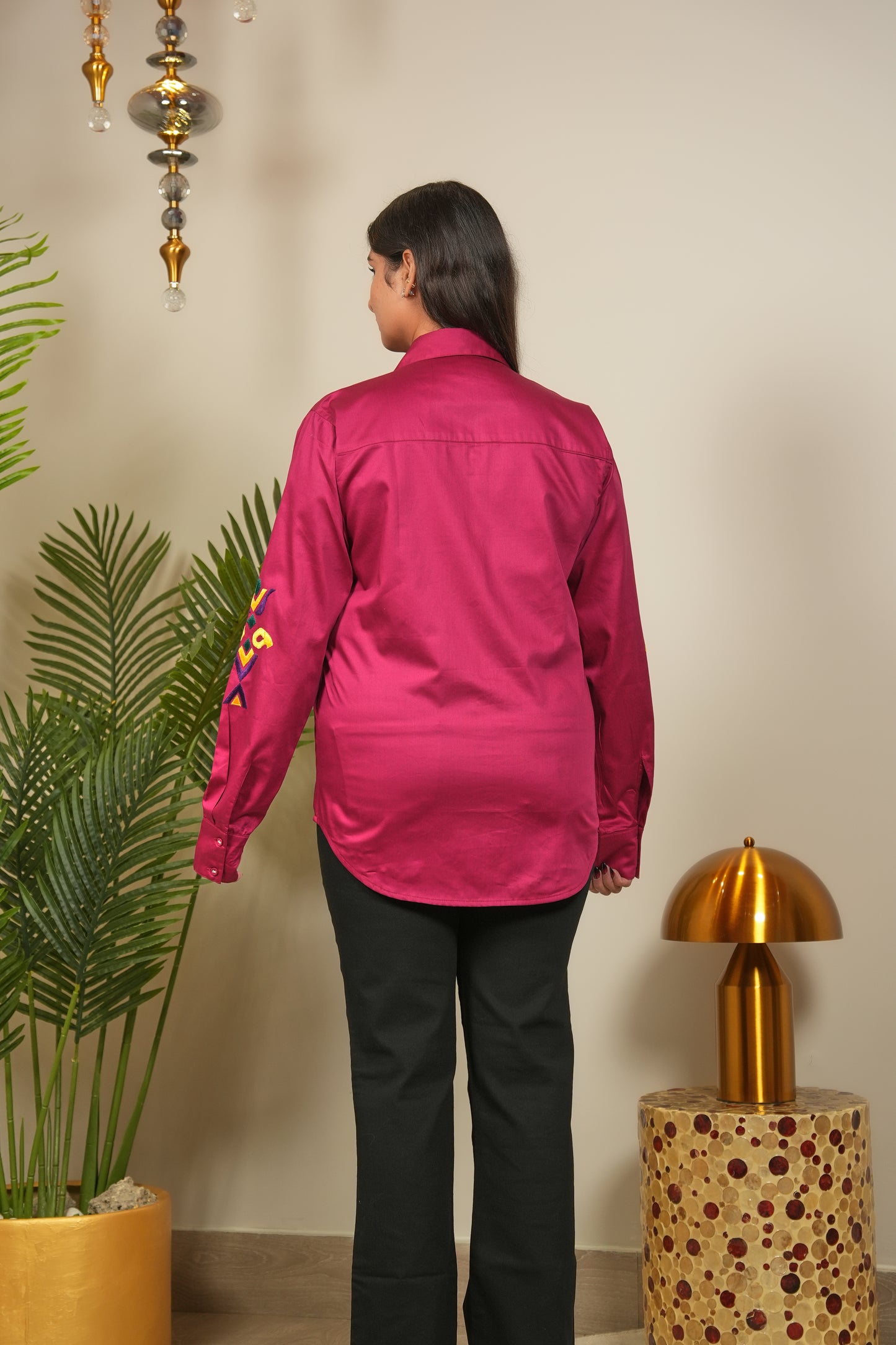 Rangrez Rani Women's Pink Phulkari Shirt