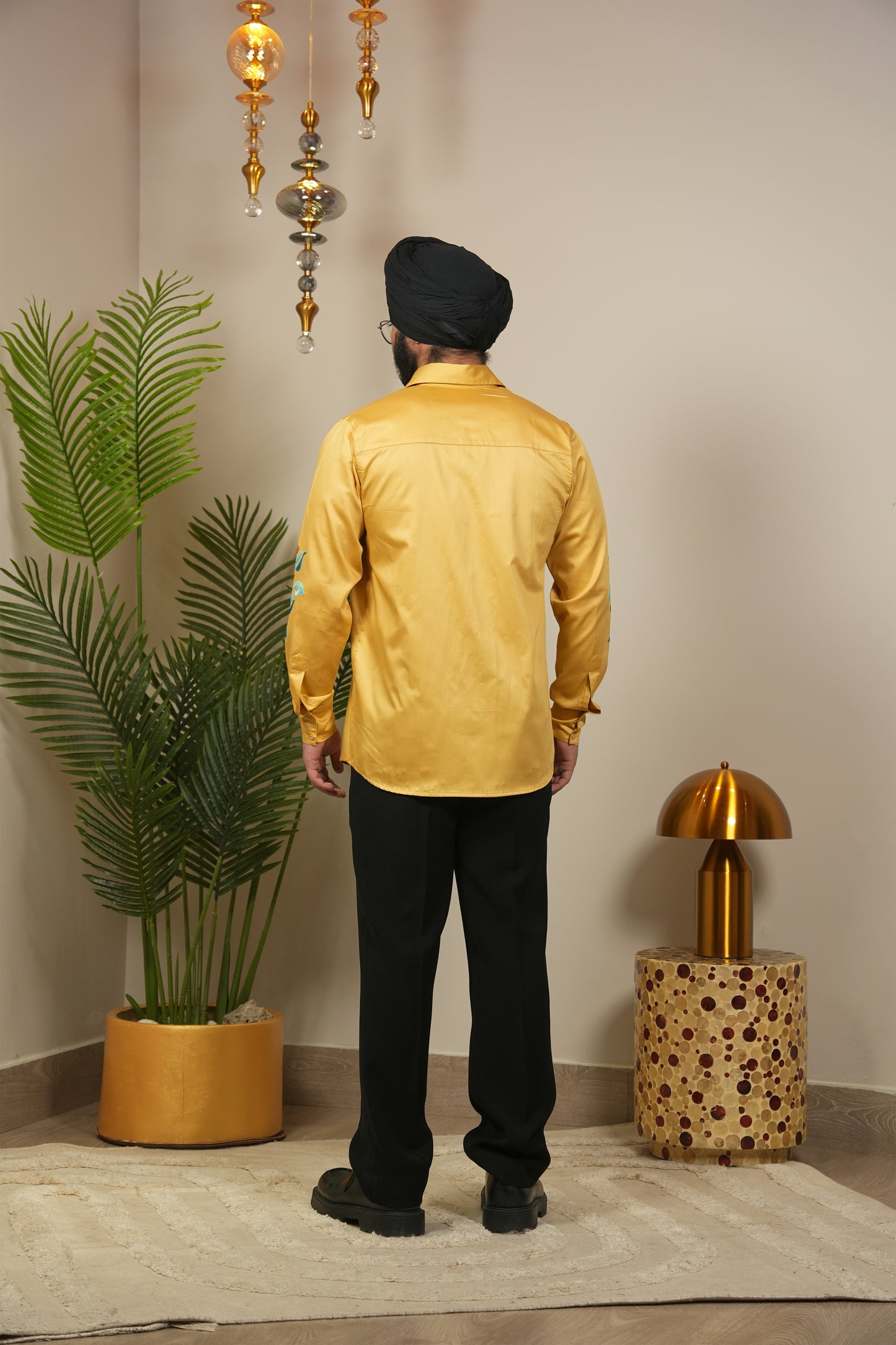 Sunehri Raunaq Men's Butter Yellow Phulkari Shirt